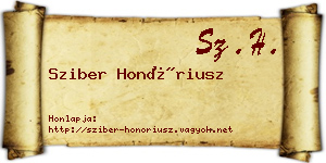 Sziber Honóriusz névjegykártya